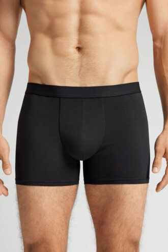 Bomullsboxershorts med synlig elastikk