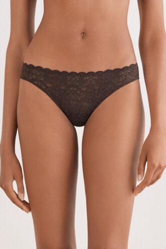 Brazilian truse i mikrofiber og blonder