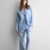 Chambray Ni lang pyjamas i bomull og modal