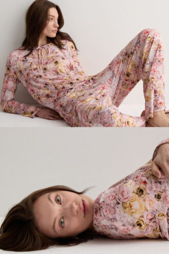 Fresh Bamboo lang pyjamas med blomstertrykk