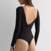 Fresh Bamboo langermet bodysuit med dyp V-hals
