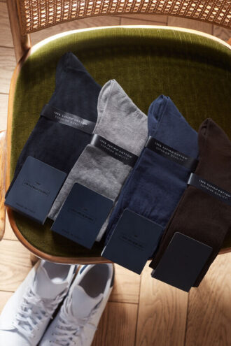 Høye sokker i egyptisk bomullssatin