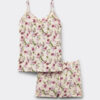 Kort pyjamas i superfin bomull med Pretty Flowers-trykk og camisole