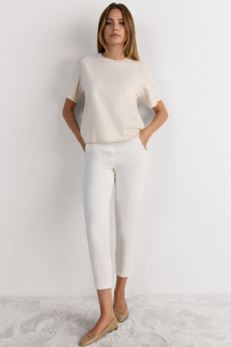 Kortærmet topp i bomull med boxy passform