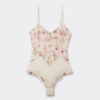 Lace Bodysuit i tyll og blonder med Pretty Flowers-trykk