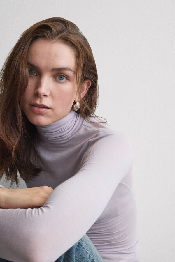 Modal Cashmere Ultralett topp med høy hals Modal Cashmere Ultralett topp med høy hals