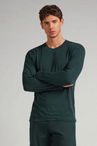 Myk silketopp med lange ermer