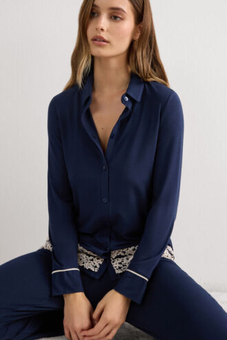 Pretty Flowers Button Up Shirt i modal