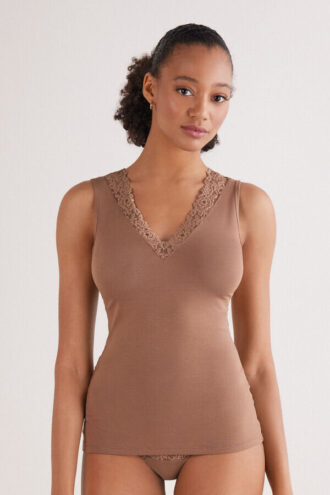 Pretty Flowers modal og blonder tank-top