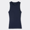 Ribbet tank-top i superior bomull