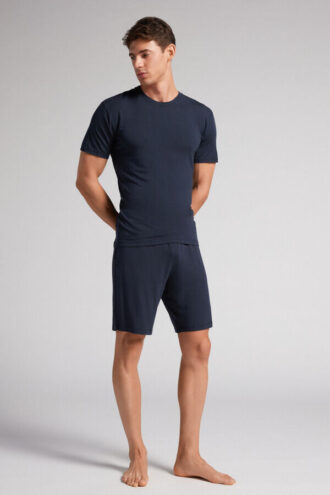 Shorts i silke og modal