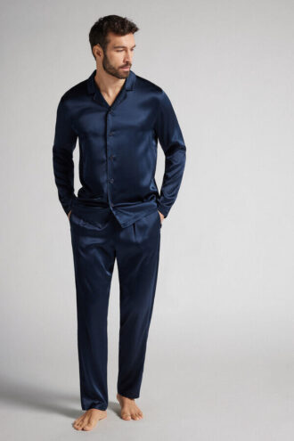 Silke pyjamas i full lengde