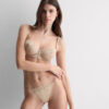 Silky Flowers silke- og blonder-Thong-stringtruse