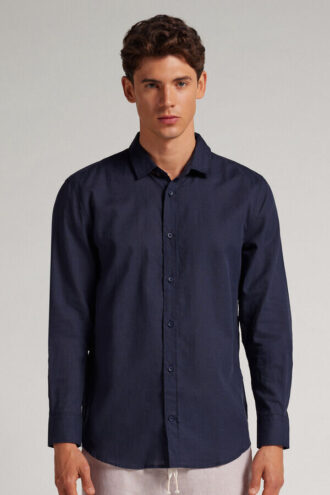 Skjorte i lin og bomull