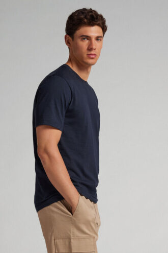 Slub bomulls-T-skjorte