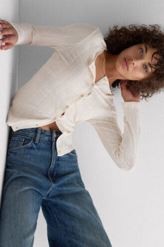 Søt Pointelle-cardigan