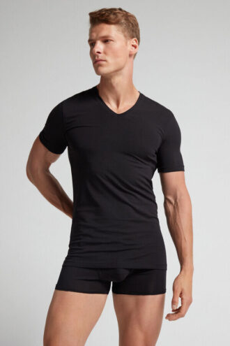 Stretch Superior Cotton V-Neck T-Shirt